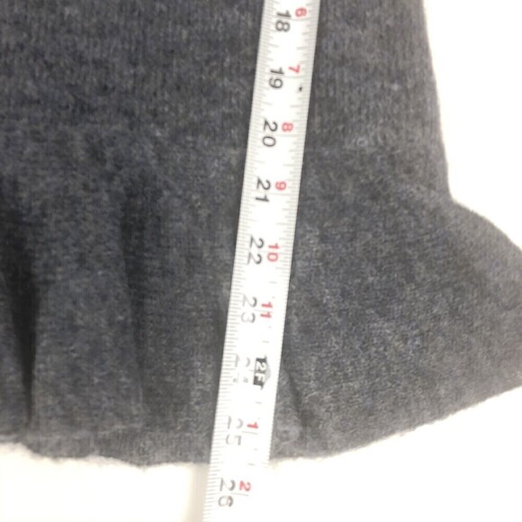 Peruvian Connection Sweater Pullover Baby Alpaca Wool Ruffled Blue Gray Size S - Picture 5 of 10